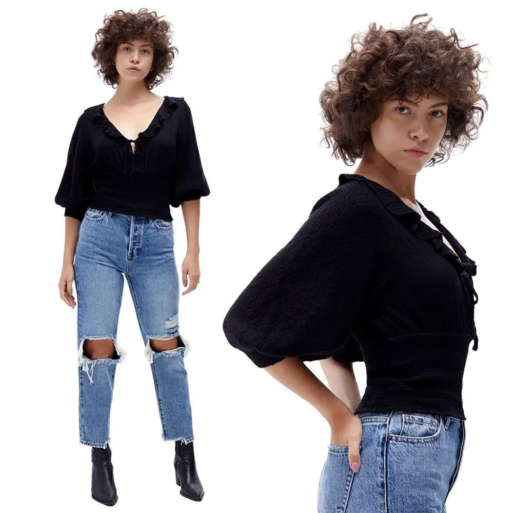 New! Free People Billie Pointelle Knit Sweater Top